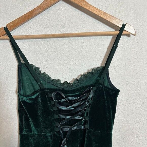 Killstar Moonstruck Velvet Skater Dress M Green - Picture 6 of 11